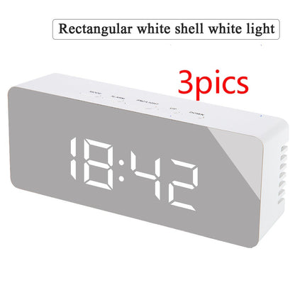 ✨ Modern LED Mirror Digital Clock with Temperature Display & Alarm — Smart Night Mode