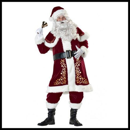 Unisex Santa Claus Bar Costume – Adult Christmas Party Outfit