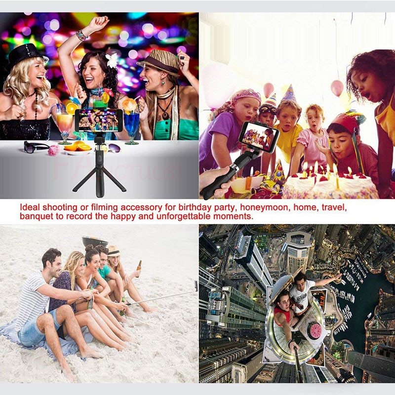 Universal Bluetooth Tripod Selfie Stick – Foldable 3-in-1 Phone Stand with Remote for iPhone & Android