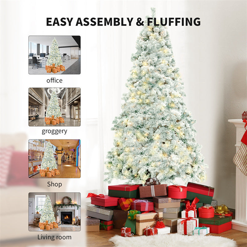 Artificial Snow Christmas Tree – Frosted PVC Cedar Holiday Decor