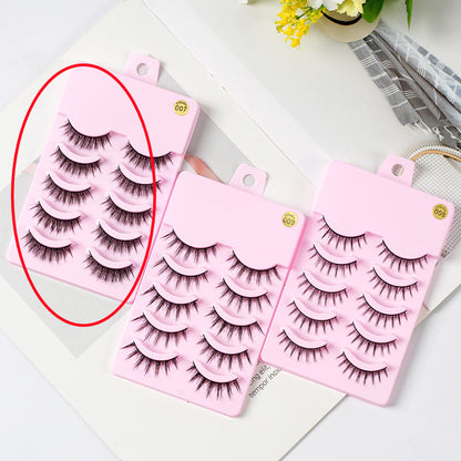 5 Pairs Manga-Style Wispy Lashes – Natural Anime Cosplay Korean Makeup Eyelash Set