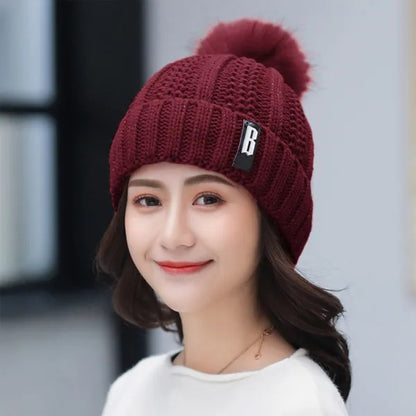 Women’s Winter Knit Beanie & Scarf Set – Warm Cozy Skull Cap for Cold Weather
