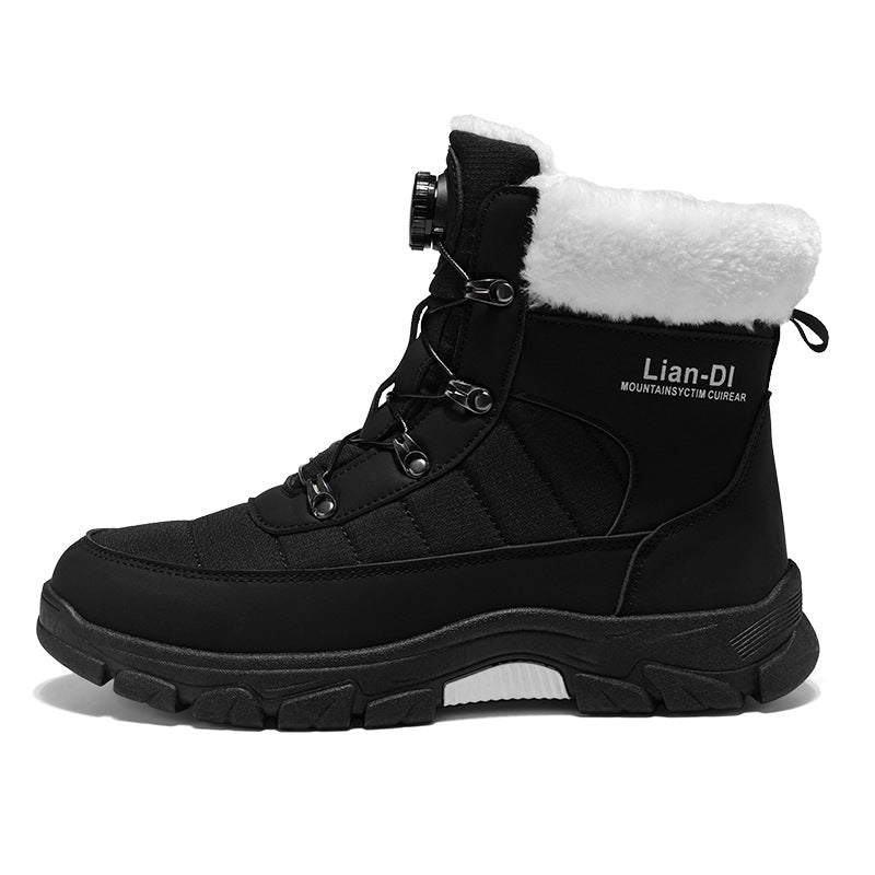 Men’s Thickened Fleece-Lined Snow Boots – Warm, Waterproof & Winter-Ready Footwear