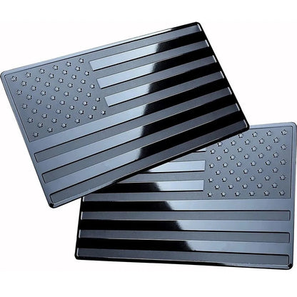 2PCS American Flag Car Emblem – Black Edition