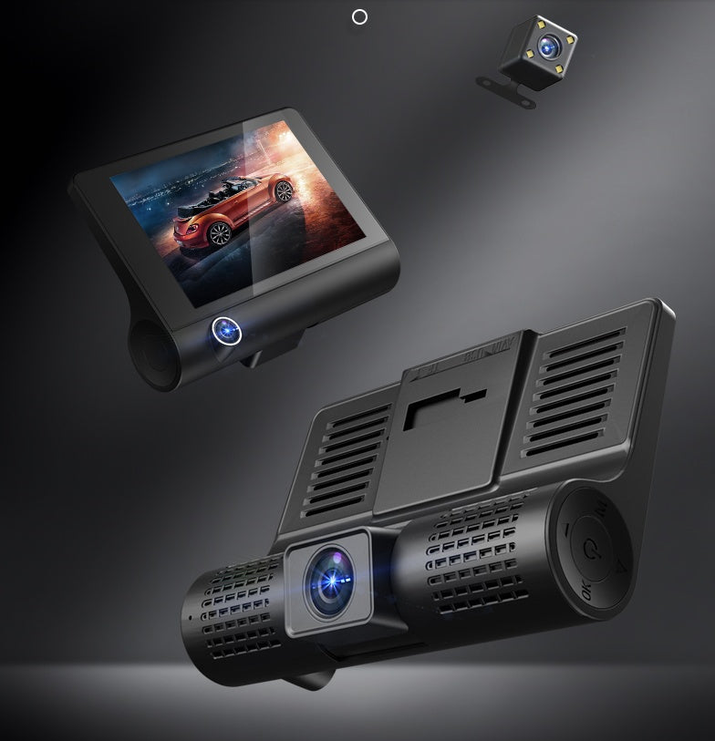 1080P Triple-Lens Car Dash Cam – High-Definition 3-Channel Driving Recorder