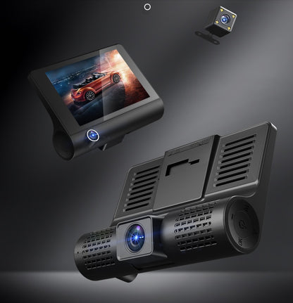 1080P Triple-Lens Car Dash Cam – High-Definition 3-Channel Driving Recorder