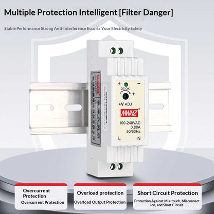 AC 220V to DC 5V/12V/24V Rail-Mount Power Supply for Industrial Use