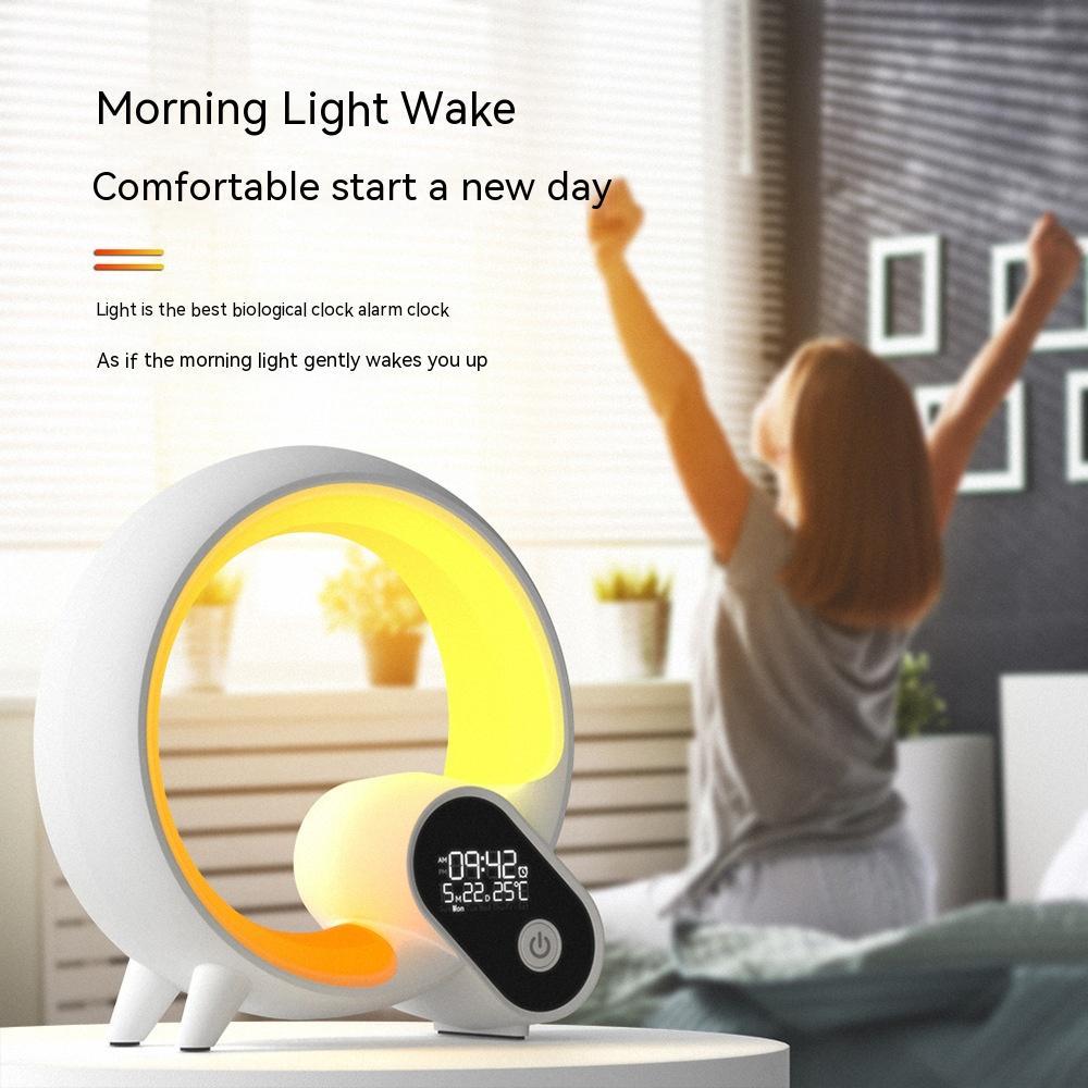 Q Light Smart Sunrise Alarm Clock – Bluetooth Speaker & Colorful Ambient Wake-Up Lamp