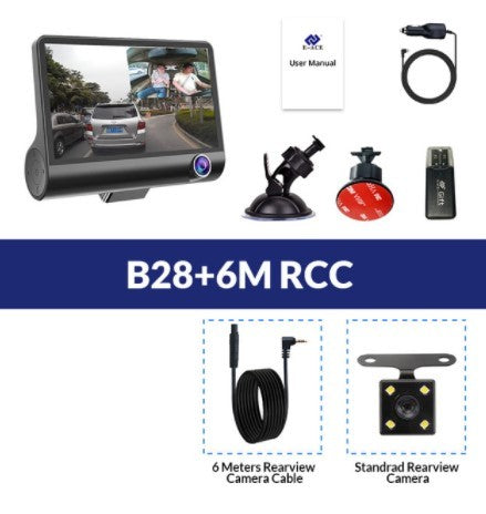 1080P Triple-Lens Car Dash Cam – High-Definition 3-Channel Driving Recorder