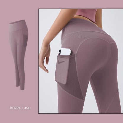 ‍♀️ Women’s Yoga Pants with Pocket – Sporty, Tummy-Controlled Gym Leggings