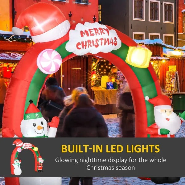 Santa & Snowy Welcome Gate  Decoration With LED Lights