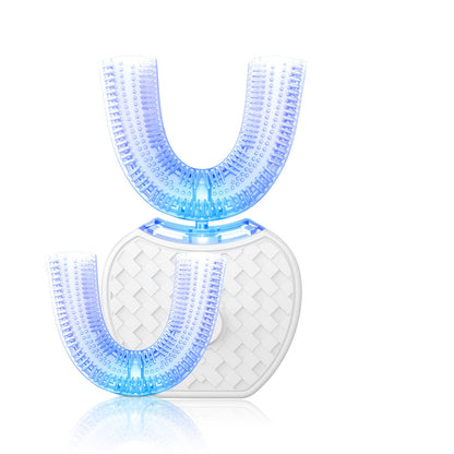 360° Smart Automatic Electric U-Type Toothbrush – Waterproof, Blue-Light Whitening & USB Rechargeable