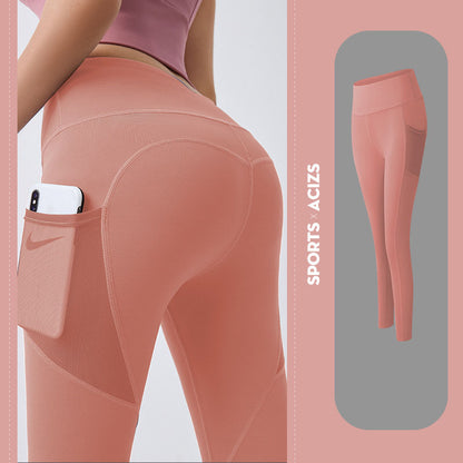 ‍♀️ Women’s Yoga Pants with Pocket – Sporty, Tummy-Controlled Gym Leggings