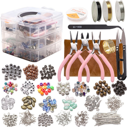 DIY Handmade Beaded Jewelry Accessory Kit – Alloy Findings & Crafting Tools Set