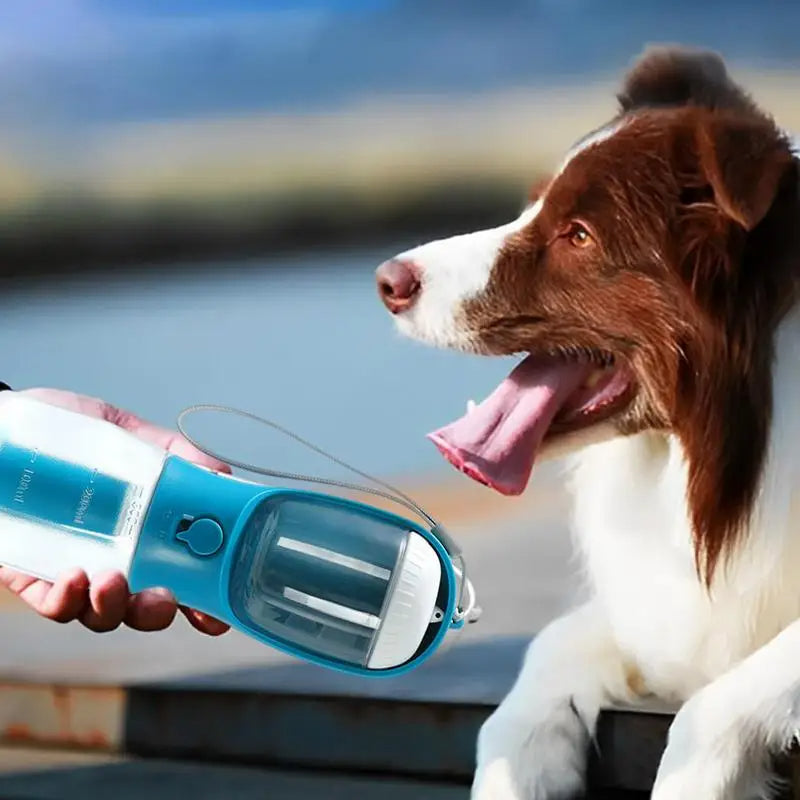 3-in-1 Portable Dog Water Cup – Food Container & Garbage Bag Dispenser