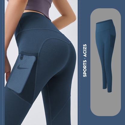 ‍♀️ Women’s Yoga Pants with Pocket – Sporty, Tummy-Controlled Gym Leggings