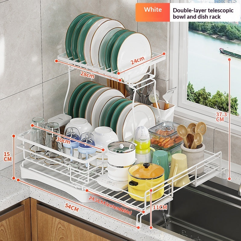 ️ Household Kitchen Metal Plate Rack – Durable Dish Organizer & Storage Solution