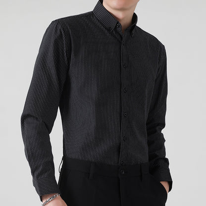 Men’s Casual Long Sleeve Striped Shirt – Stylish Modern Everyday Wear
