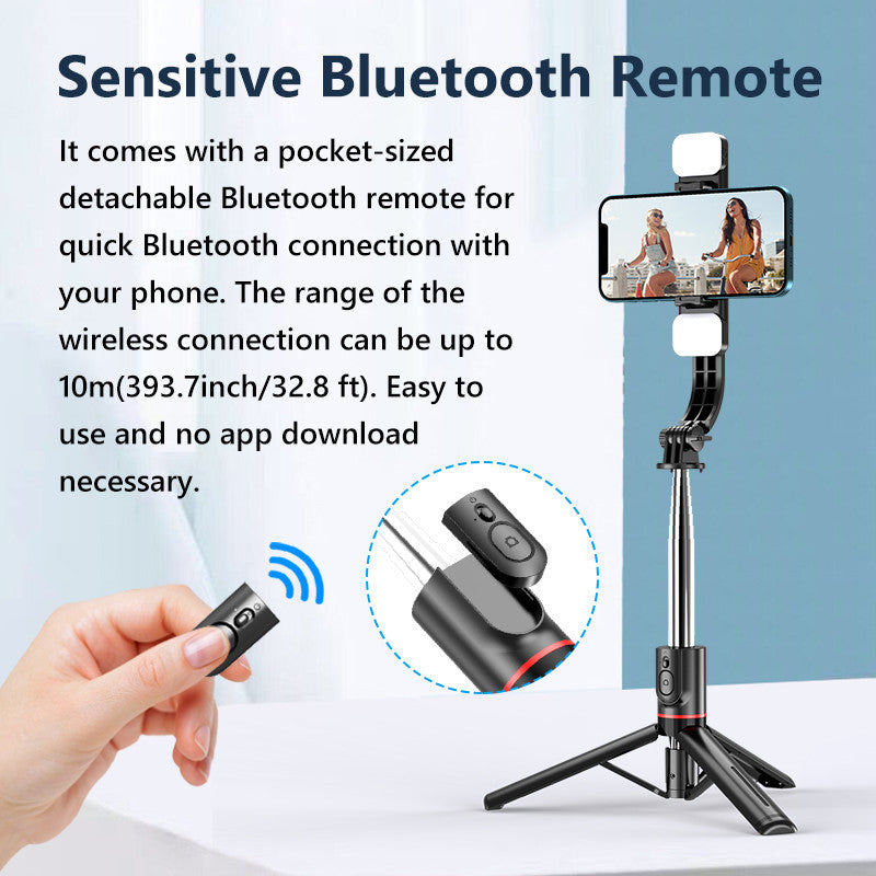 Bluetooth Selfie Stick Tripod – 3-in-1 Foldable Phone Holder with Wireless Remote