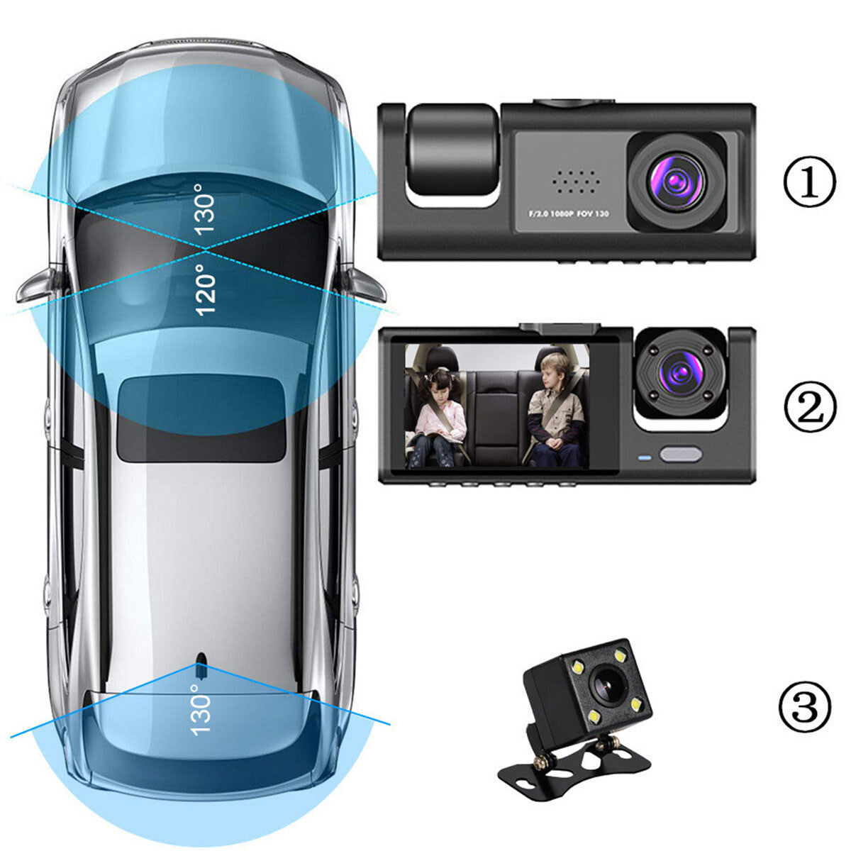 SmartView 1080P Dual Dash Cam – Front & Rear HD Recorder with G-Sensor, Night Vision & Loop Recording