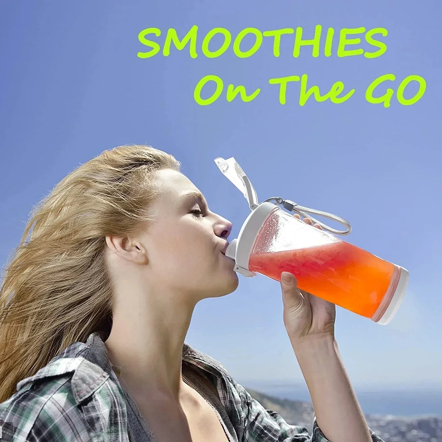 【 Portable Blender 600ML – USB Rechargeable Smoothie & Juice Maker (4000mAh)