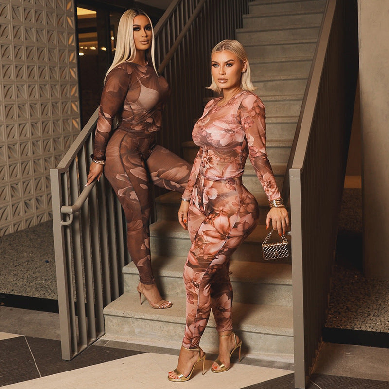 Women’s Fashion Floral Print Leggings Set – Sexy & Stylish Activewear