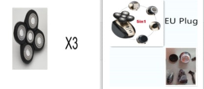 5-in-1 Electric Head Shaver for Men – Multi-Blade Rotary Razor with Beard, Nose & Facial Grooming Kit