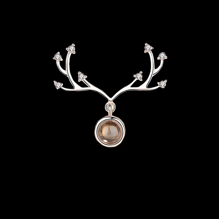 Custom Stainless Steel Projection Necklace – Personalized Letter Crystal Pendant | Photo & Message Jewelry Gift