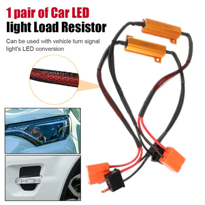 H7/HB4/H8/H11 9006 HID Decoder – Anti-Flicker Resistor Wiring Harness for LED & HID Headlights