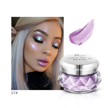 Mermaid Glow Liquid Highlighter Gel – Shimmer Jelly Eyeshadow & Body Glitter for Festival Shine