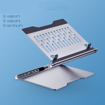 All-in-One Laptop Stand & 8-Port Docking Hub for Workstations