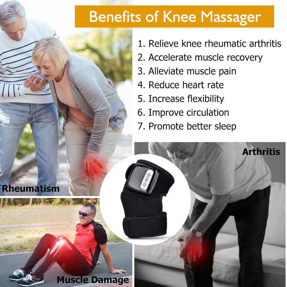 Rechargeable Infrared Heating Knee & Elbow Massager – Vibration Therapy Wrap for Joint Pain Relief and Muscle Relaxation
