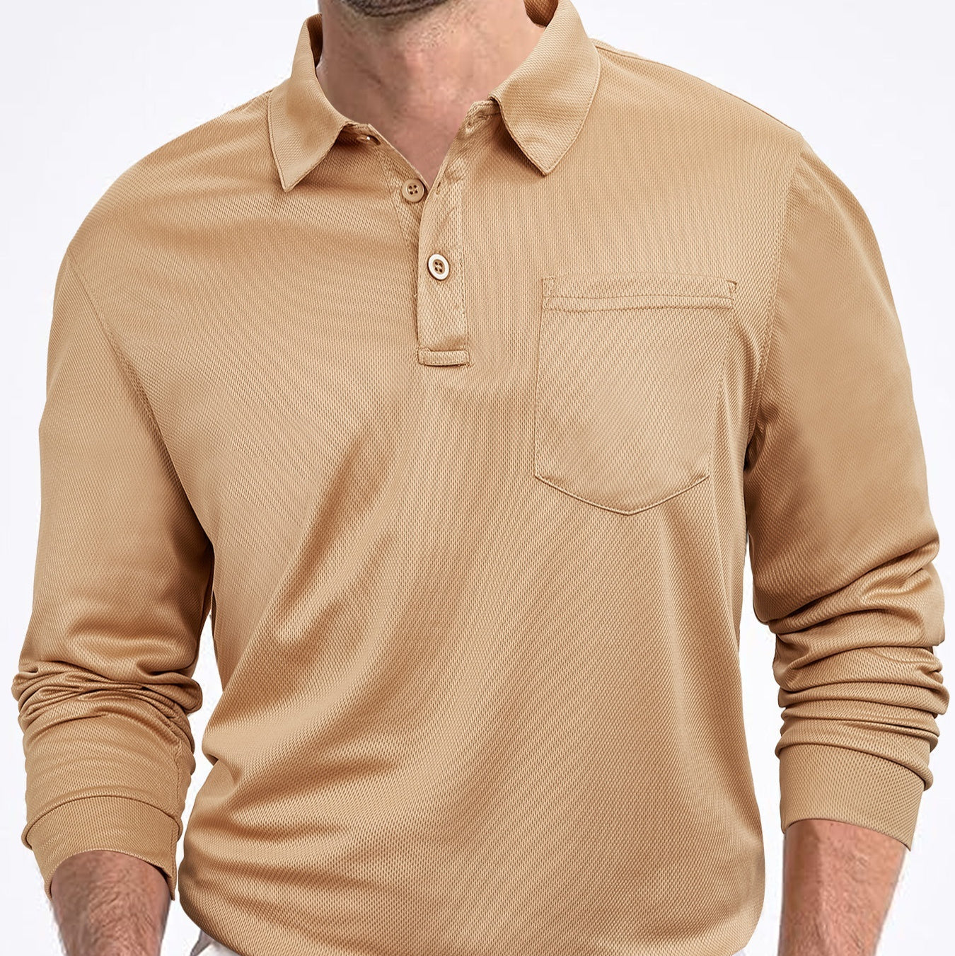 Men’s Casual Loose Fit Long Sleeve Shirt – Solid Color Everyday Top