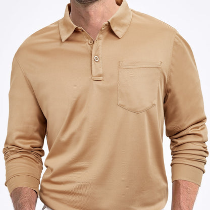 Men’s Casual Loose Fit Long Sleeve Shirt – Solid Color Everyday Top