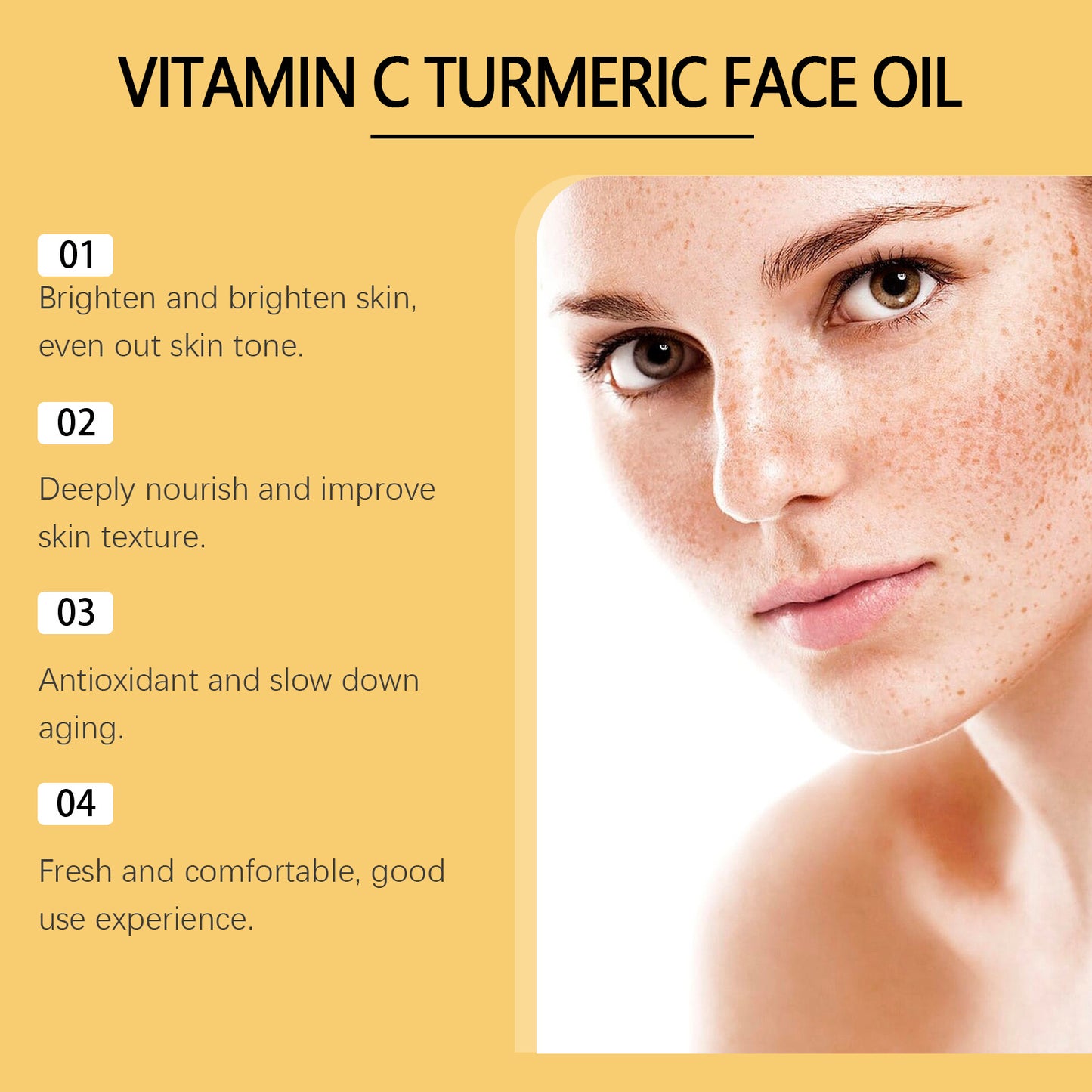 Vitamin C & Turmeric Glow Face Oil – Lightweight Moisturizing Brightening Essence