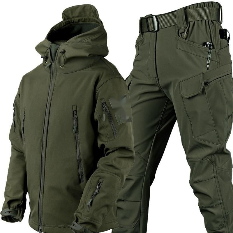 Elite Shark Skin Tactical Thermal Jacket – Camouflage, Windproof & Thickened Outdoor Suit