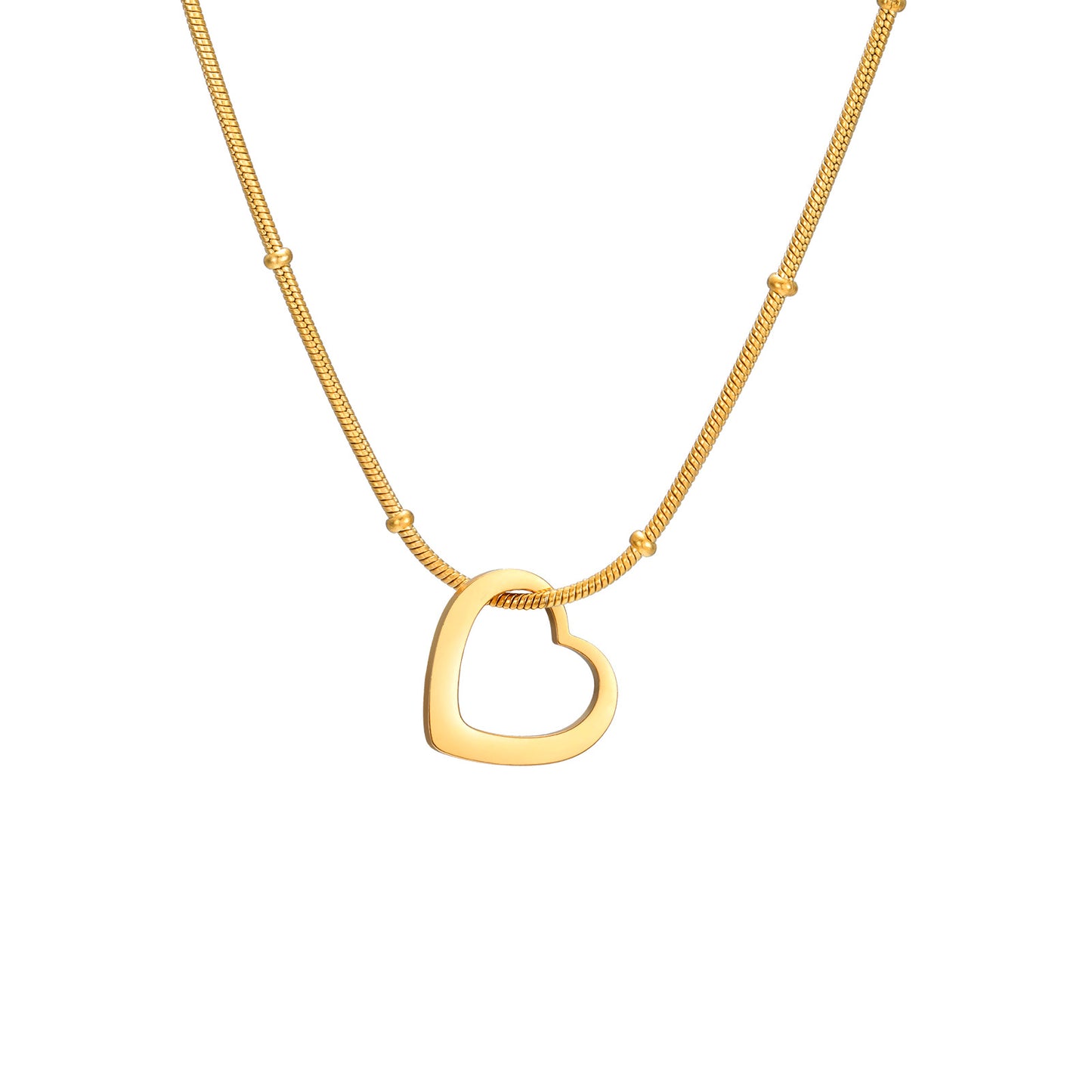 Simple Heart-Shaped Light Plate Necklace – Minimalist Elegant Pendant