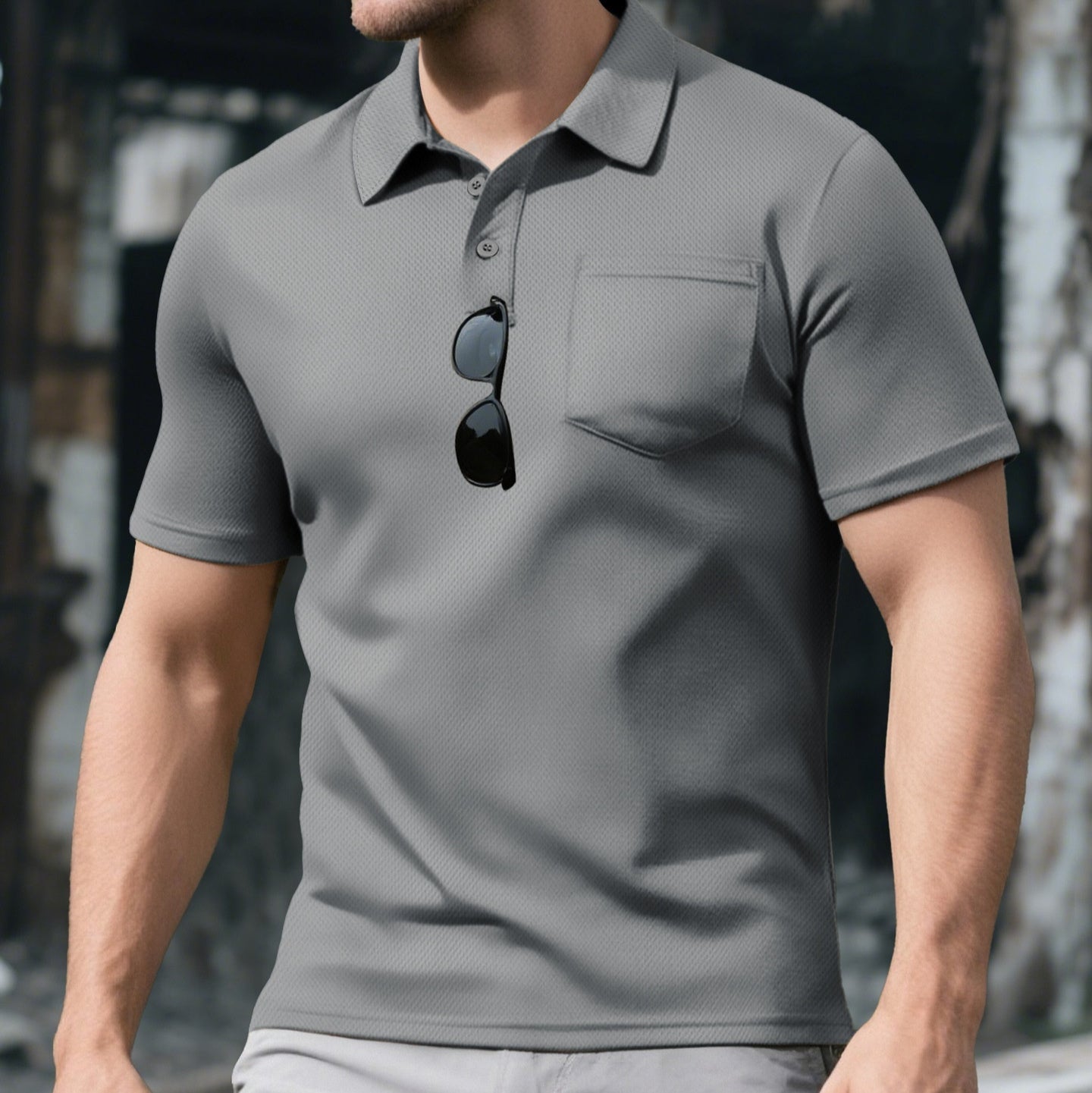 Men’s Loose Fit Short Sleeve Lapel Shirt – Sporty Casual Summer Top