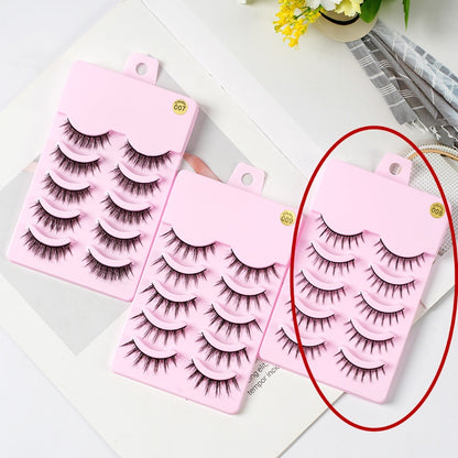 5 Pairs Manga-Style Wispy Lashes – Natural Anime Cosplay Korean Makeup Eyelash Set