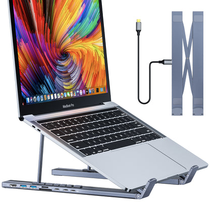 Aluminum Alloy 8-in-1 USB-C Docking Hub – HDMI & Multi-Port Laptop Station