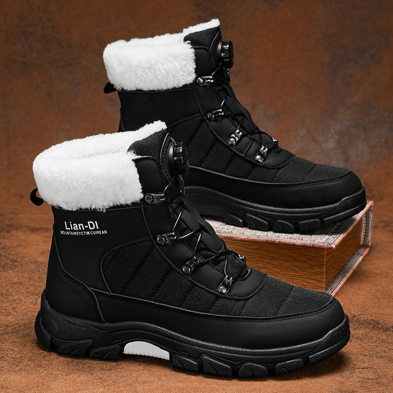 Men’s Thickened Fleece-Lined Snow Boots – Warm, Waterproof & Winter-Ready Footwear