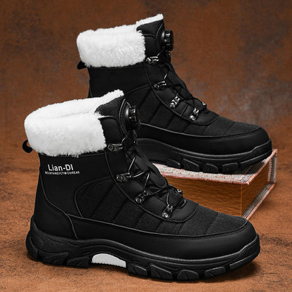 Men’s Thickened Fleece-Lined Snow Boots – Warm, Waterproof & Winter-Ready Footwear