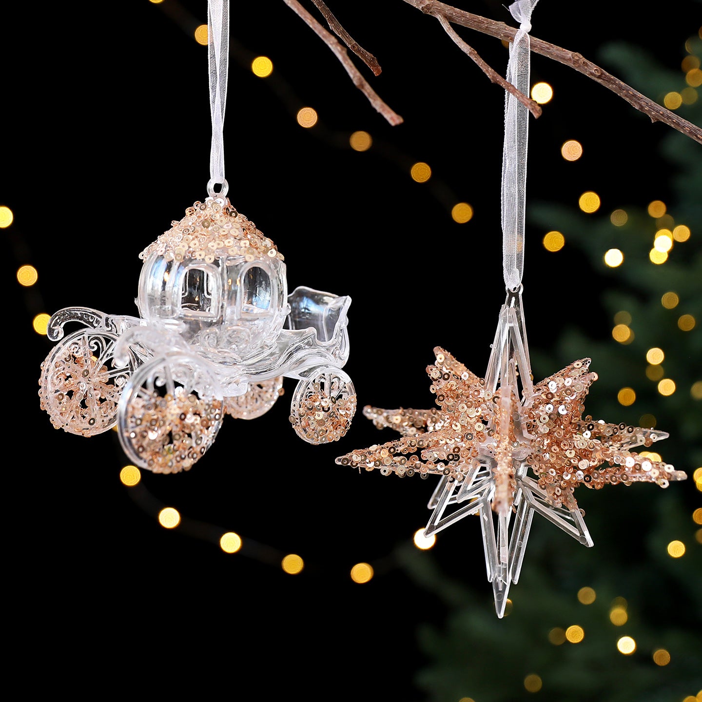 Sequined Acrylic Christmas Pendant – Sparkling Holiday Hanging Decoration