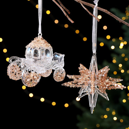 Sequined Acrylic Christmas Pendant – Sparkling Holiday Hanging Decoration