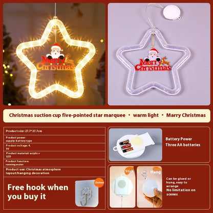 LED Christmas Star Pendant – Holiday Window & Door Hanging Light Decoration