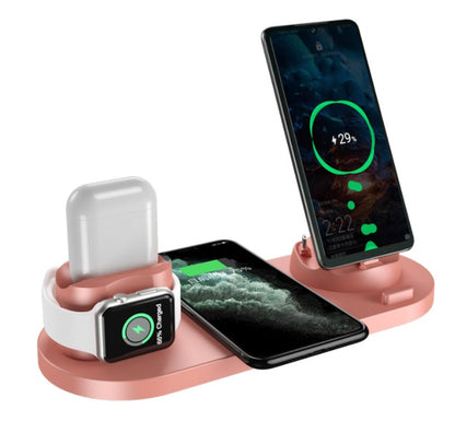 6-in-1 Wireless Fast Charging Dock for iPhone, AirPods & Apple Watch – All-in-One Charging Station