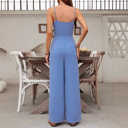 Women’s Simple & Stylish Breathable Jumpsuit – Casual Lightweight One-Piece Outfit