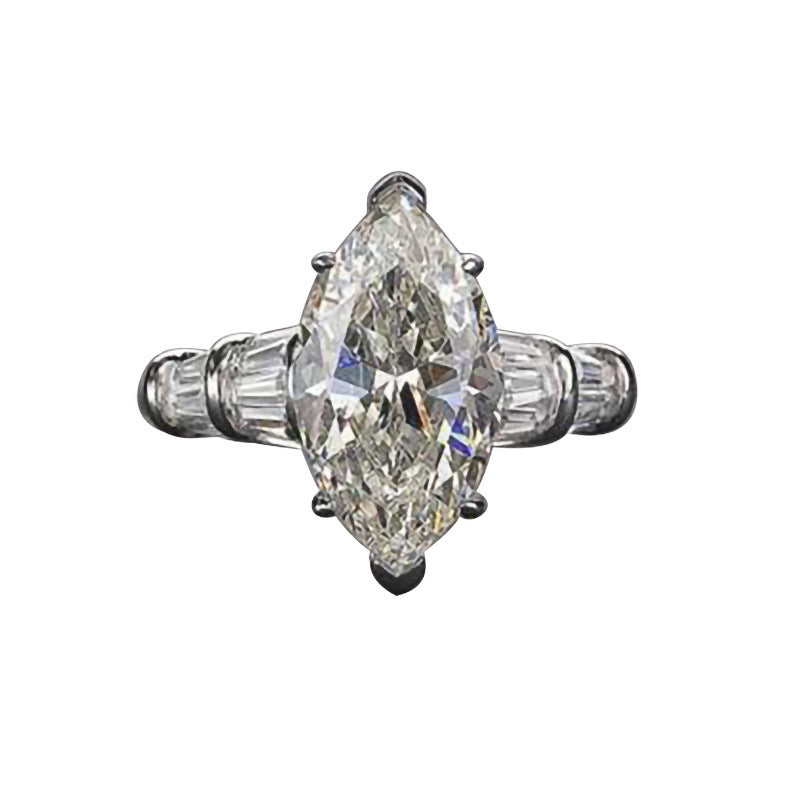 Banquet Marquise Zircon Ring – Elegant Inlaid Crystal Fashion Jewelry