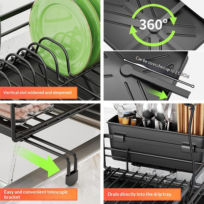 ️ Household Kitchen Metal Plate Rack – Durable Dish Organizer & Storage Solution
