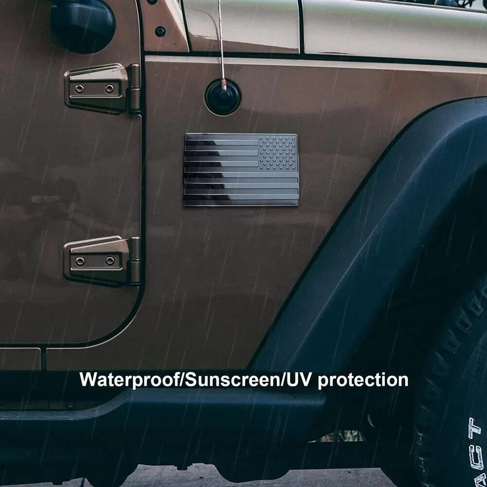 2PCS American Flag Car Emblem – Black Edition